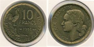 10 Franc Cuarta República francesa (1946-1958) Aluminio/Bronce 