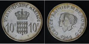 10 Franc Monaco (1297 - ) Argent 