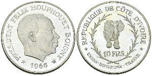 10 Franc Cote dIvoire (1958 - ) Argento 