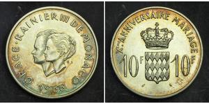 10 Franc Principato di Monaco Argento 