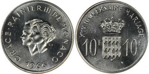 10 Franc Principato di Monaco (1297 - ) Argento 