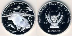 10 Franc Repubblica Democratica del Congo Argento 