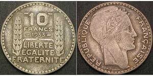 10 Franc Terza Repubblica francese (1870-1940)  Argento 