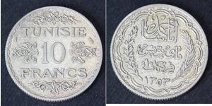 10 Franc Tunisia Argento 