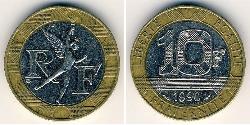 10 Franc Quinta Repubblica francese (1958 - ) Bimetal 