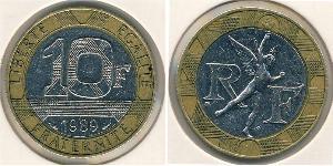 10 Franc 法蘭西第五共和國 Bimetal 
