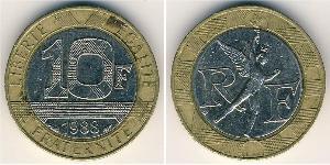 10 Franc Fünfte Französische Republik (1958 - ) Bimetall 
