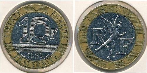 10 Franc Fünfte Französische Republik (1958 - ) Bimetall 