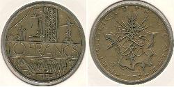 10 Franc Francia Bronce 
