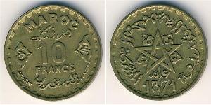 10 Franc Marruecos Bronce 