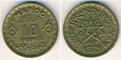 10 Franc Morocco Bronze 