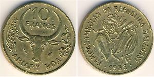 10 Franc Madagaskar (1960 - ) Bronze/Aluminium 