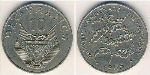 10 Franc Rwanda (1962 - ) Copper/Nickel 