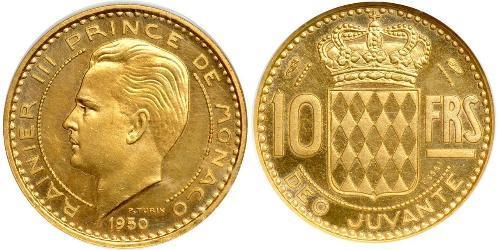 10 Franc Monaco Gold Rainier III, Prince of Monaco