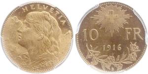 10 Franc Schweiz Gold 
