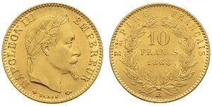 10 Franc Second French Empire (1852-1870) Gold Napoleon III (1808-1873)