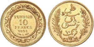 10 Franc Tunisia (1956 - ) Gold 