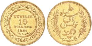 10 Franc Tunisia (1956 - ) Gold 