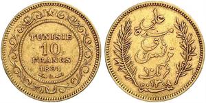10 Franc Tunisia (1956 - ) Gold 