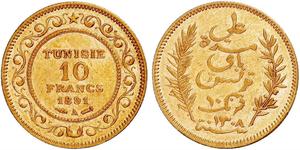 10 Franc Tunisia (1956 - ) Gold 