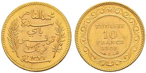 10 Franc Tunisia (1956 - ) Gold 