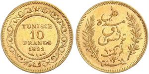 10 Franc Tunisia (1956 - ) Gold 
