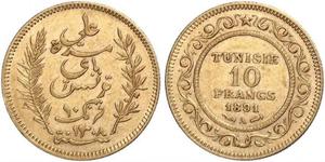 10 Franc Tunisia (1956 - ) Gold 