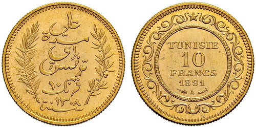 10 Franc Tunisia (1956 - ) Gold 
