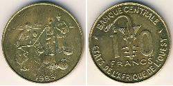 10 Franc African Union Latón 