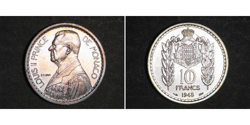 10 Franc Mónaco (1297 - ) Níquel/Cobre Luis II de Mónaco (1870-1949)