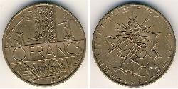 10 Franc Quinta República Francesa (1958 - ) Níquel/Latón 