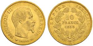 10 Franc Secondo Impero francese (1852-1870) Oro Napoleone III (1808-1873)