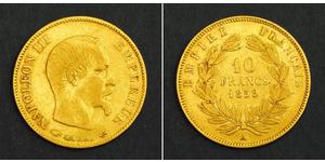 10 Franc Secondo Impero francese (1852-1870) Oro Napoleone III (1808-1873)