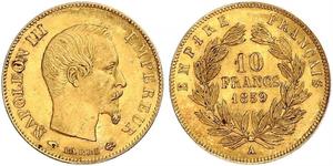 10 Franc Segundo Imperio francés (1852-1870) Oro Napoleon III (1808-1873)
