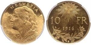 10 Franc Suiza Oro 