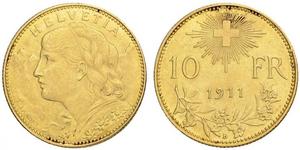 10 Franc Svizzera Oro 