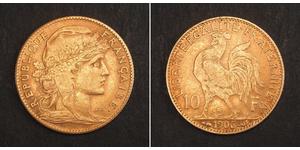 10 Franc Terza Repubblica francese (1870-1940)  Oro 