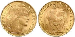 10 Franc Terza Repubblica francese (1870-1940)  Oro 