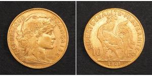 10 Franc Terza Repubblica francese (1870-1940)  Oro 