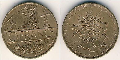 10 Franc Quinta Repubblica francese (1958 - ) Ottone/Nichel 