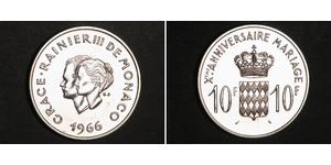 10 Franc Mónaco Plata 