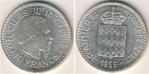 10 Franc Mónaco (1297 - ) Plata 