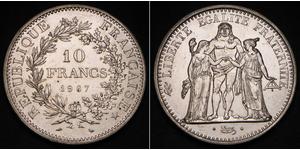 10 Franc Quinta República Francesa (1958 - ) Plata 