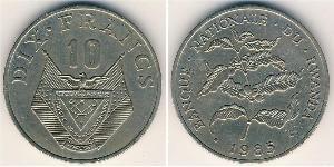 10 Franc Ruanda Rame/Nichel 