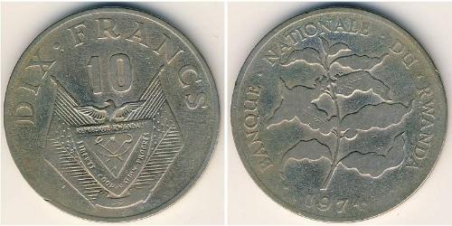 10 Franc Ruanda Rame/Nichel 