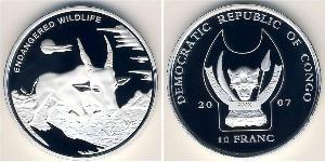 10 Franc Democratic Republic of the Congo Silver 