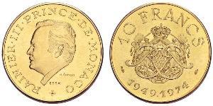 10 Franc 摩纳哥 (1297 - ) 金 兰尼埃三世