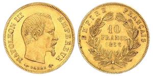 10 Franc 法蘭西第二帝國 (1852 - 1870) 金 拿破仑三世