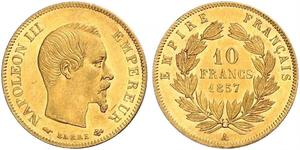 10 Franc 法蘭西第二帝國 (1852 - 1870) 金 拿破仑三世