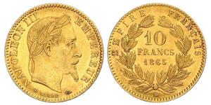 10 Franc 法蘭西第二帝國 (1852 - 1870) 金 拿破仑三世